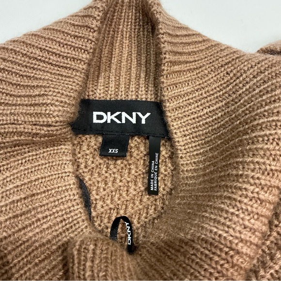 DKNY Camel Cowl Neck Sweater with Shoulder Bow - Picture 7 of 9
